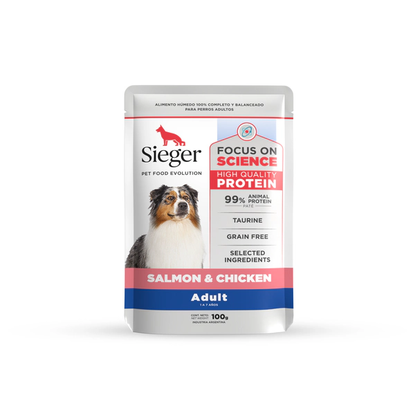 pouch perro salmon adult