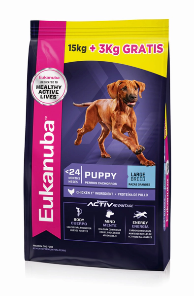 Eukanuba Perro Puppy Large x 15 + 3Kg Gratis