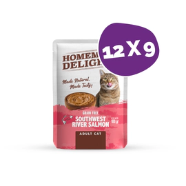 Pouch Homemade Delights Gato Adulto Salmon 100g Pack X 12