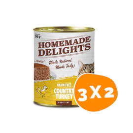 Combo Lata Homemade Delights Gato Adulto Pavo