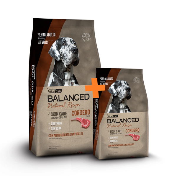 Vital Can Balanced Perro Natural Recipe Cordero x 15Kg + 3Kg Gratis