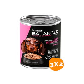 Combo Lata Balanced Soufflé Pollo Perro Cachorro