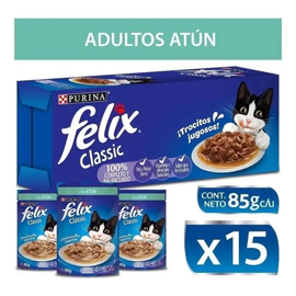 Alimento Húmedo Félix Purina Gato Adulto Atún 15x 85g