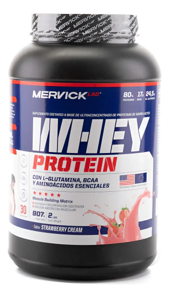 Proteína Mervick Lab Whey Protein L-Glutamina BCAA Aminoacidos 2 Lb