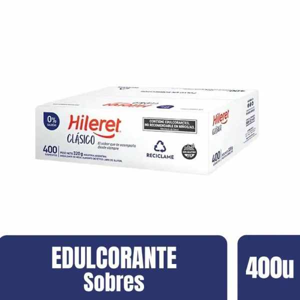 Edulcorante Hileret Clásico en Sobre x 400 Un