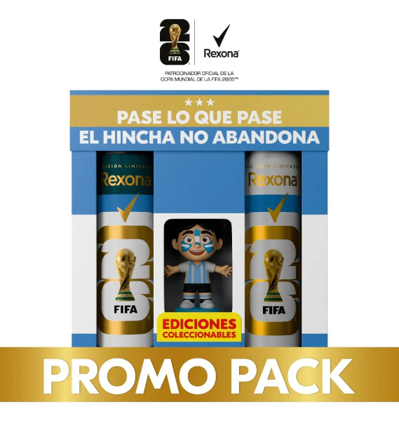 Rexona Combo Desodorante Hombre + Mujer + Muñeco De Regalo Futbol Fanatics M