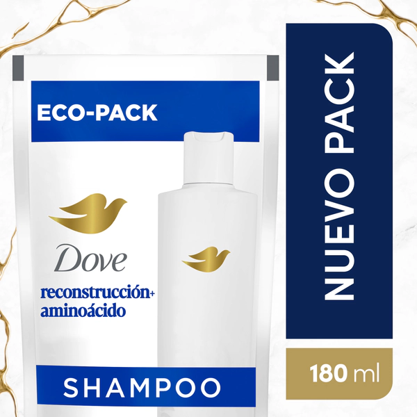 Shampoo Dove Reconstrucción + Aminoácido Repuesto Doypack 180 Ml