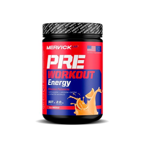 Pre Entreno Mervick Lab Pre Workout Energy Naranja 907 Gr