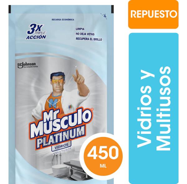 Limpiador Vidrios Y Multiuso Mr. Músculo Repuesto 450ml