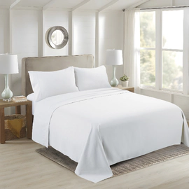 Juego De Sábanas Atma Home Queen Poliéster Blanco Liso Blanco Liso