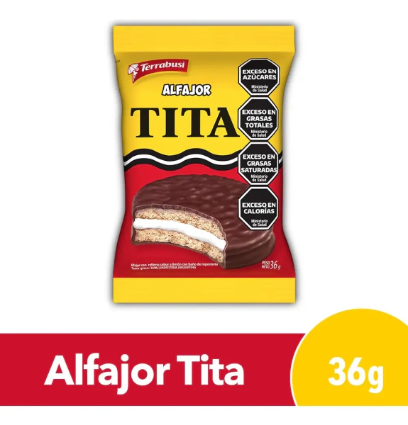 Alfajor Chocolate Tita Sabor Limón 36g