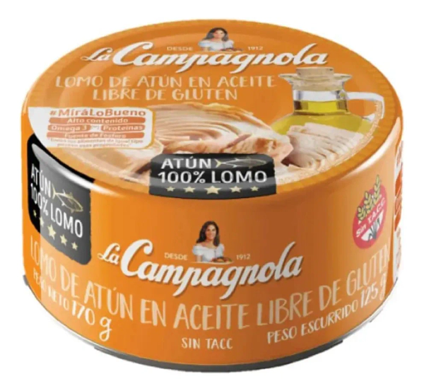 Atun 100% Lomo La Campagnola Aceite 170 Grs