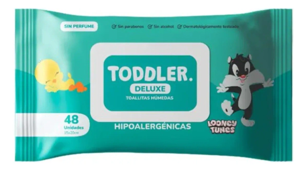 Toallitas Húmedas Toddler Deluxe Sin Perfume x48 Un
