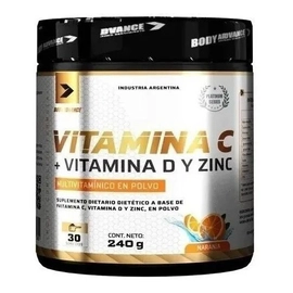 Vitamina C + Vitamina D + Zinc X 240g. Body Advance Naranja