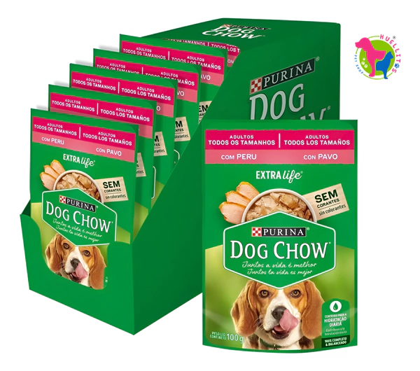 Pouch Dog Chow Adultos Todos Los Tamaños Pavo Pouch 100g X 15un