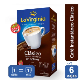 La Virginia Cafe En Saquitos Instantaneo 36 Un X 6 Cajas