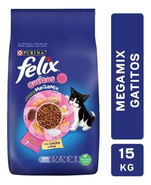 Alimento Gato Felix Gatito Megamix Proteina Purina Grande