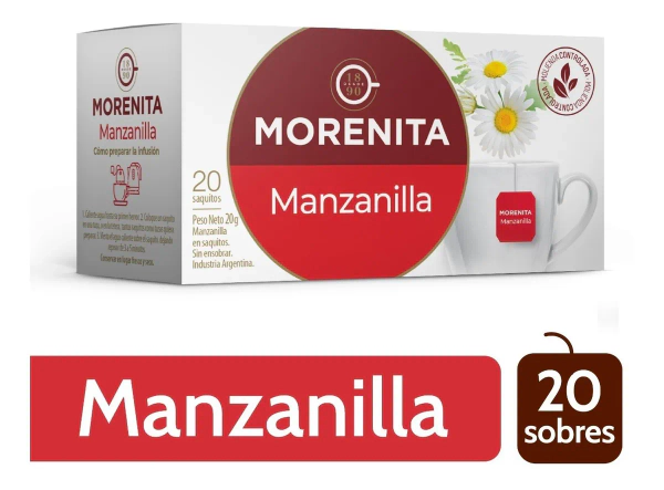 Te En Saquitos La Morenita Hierbas Manzanilla X 20 Saquitos