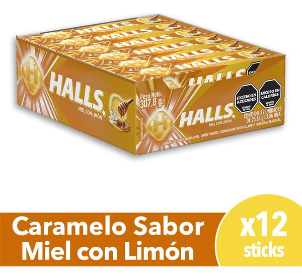 Caramelos Halls Miel Y Limón 12x25.65g