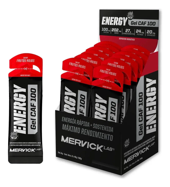 Gel Caf100 Mervick X12u Sabor Frutos Rojos