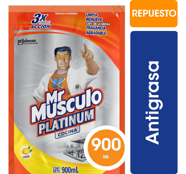 Cocina Platinum Mr Musculo Elimina Grasa Limón Repuesto 900ml