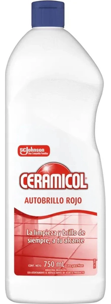 Ceramicol Cera Para Pisos Autobrillo Rojo Limpieza 750Ml