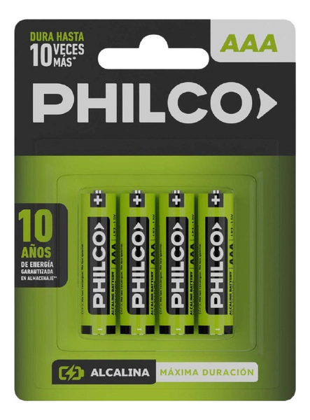 Pilas Alcalinas Philco Aaa Blister 4 Unid