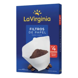 Filtros De Papel La Virginia Para Cafe Nro 4 X40 Unidades