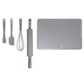 Set De Utensilios De Silicona Para Repostería X5 Color Gris