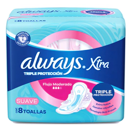 Toallas Femeninas Always Dia Triple Proteccion Suave X8un