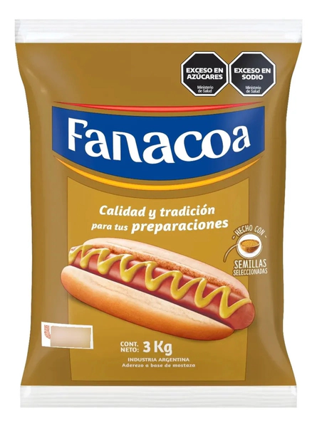Mostaza Bolsa Fanacoa Clásica 3 Kg