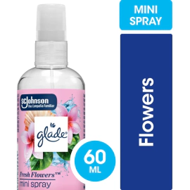 Aromatizante Ambiental Y Telas Glade Flores Mini Spray 60 Ml