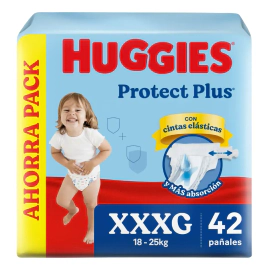Pañales Huggies Protect Plus Ahorrapack Talle Xxxg X42 Unidades