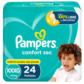 Pañales Pampers Confort Sec Talle Xxxg 24 Unidades