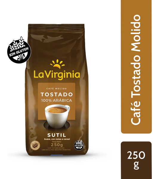 Café La Virginia Tostado Molido Sútil 250 Grs