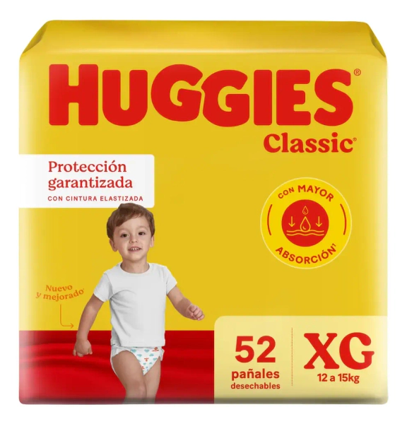 Pañales Huggies Classic Talle Xg X52 Un