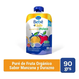Sancor Bebé Orgánico Puré Manzana Durazno Pouch 90g