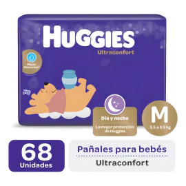 Pañales Huggies Ultraconfort Talle M X68 Un