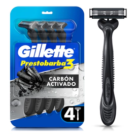 Máquina De Afeitar Gillette Prestobarba3 Carbono 4 Un