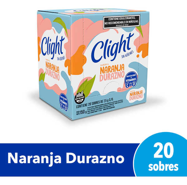 Jugo Clight Naranja Durazno 7,5g Caja X 20 Sobres