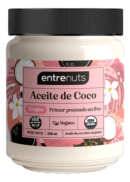 Aceite De Coco Virgen Entrenuts Sin Tacc / Vegano X 200 Cc