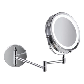 Espejo Con Luz Aro Led Maquillaje Con Aumento De Pared Plateado