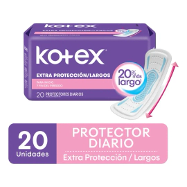 Protector Diario Kotex Extra Protección Largos X20