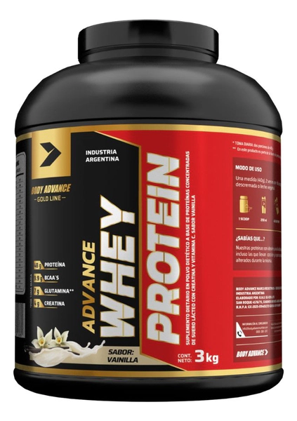 Whey Protein 3kg Body Advance Proteína Concentrada Premium Vainilla