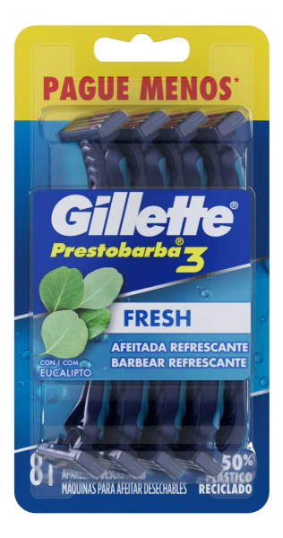 Máquina De Afeitar Gillette Prestobarba3 Eucalipto 8 Un