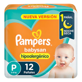 Pañales Pampers Babysan Hipoalergénico Talle P 12 Un Pequeño (p) Sin Género