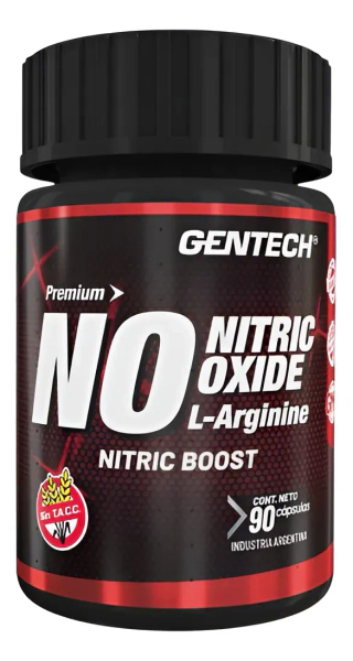 Nitric Oxide Gentech Pre Entreno Oxido Nítrico Sin sabor 90 Cap