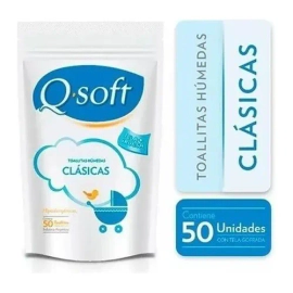 Toallitas Húmedas Q-soft Clásicas Bebé 50 Unidades Sin Alcohol