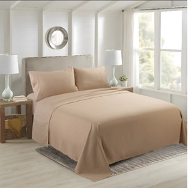 Juego De Sábanas Atma Home Queen Poliéster Almendra Liso Almendra Liso