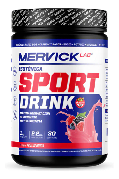 Mervick Sport Drink Suplemento Hidratación Frutos Rojos 1 Kg